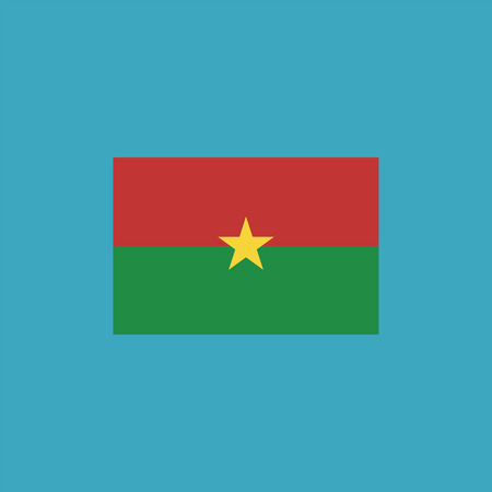 Burkina Faso flag icon in flat design. Independence day or National day holiday concept.のイラスト素材