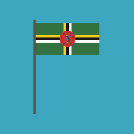 Dominica flag icon in flat design. Independence day or National day holiday concept.のイラスト素材