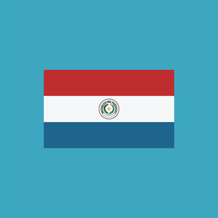 Paraguay flag icon in flat design. Independence day or National day holiday concept.のイラスト素材