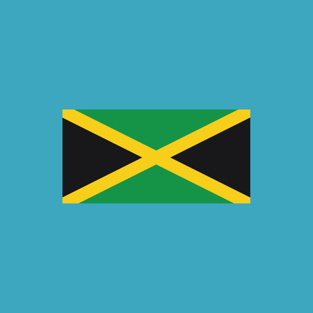 Jamaica flag icon in flat design. Independence day or National day holiday concept.のイラスト素材