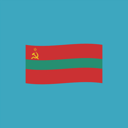 Transnistria flag icon in flat design. Independence day or National day holiday concept.のイラスト素材