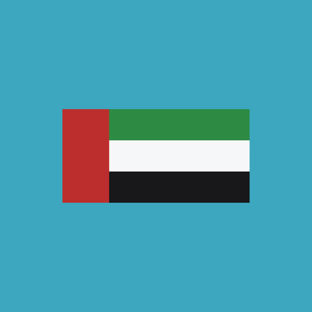 United Arab Emirates flag icon in flat design. Independence day or National day holiday concept.のイラスト素材