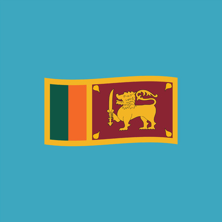 Sri Lanka flag icon in flat design. Independence day or National day holiday concept.のイラスト素材