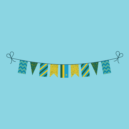 Decorations bunting flags for Rwanda national day holiday in flat design. Independence day or National day holiday concept.のイラスト素材