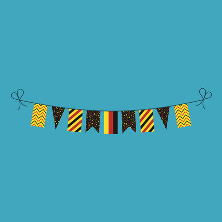 Decorations bunting flags for Germany national day holiday in flat design. Independence day or National day holiday concept.のイラスト素材