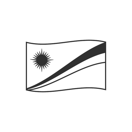Marshall Islands flag icon in black outline flat design. Independence day or National day holiday concept.のイラスト素材