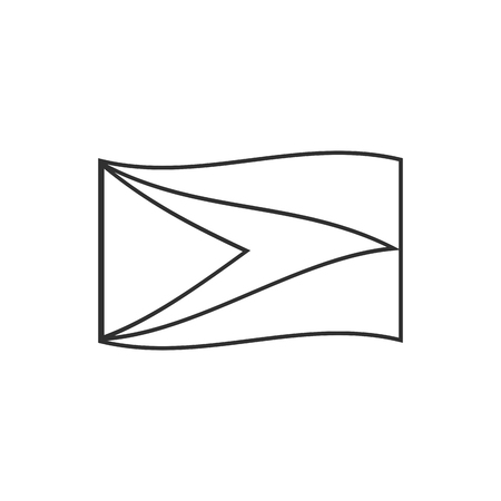 Guyana flag icon in black outline flat design. Independence day or National day holiday concept.のイラスト素材