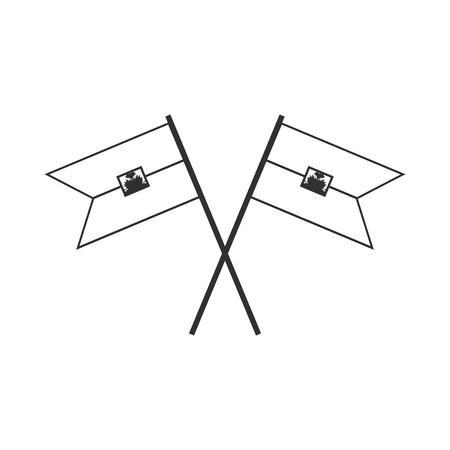 Haiti flag icon in black outline flat design. Independence day or National day holiday concept.のイラスト素材