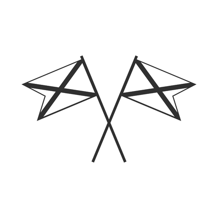 Jamaica flag icon in black outline flat design. Independence day or National day holiday concept.のイラスト素材