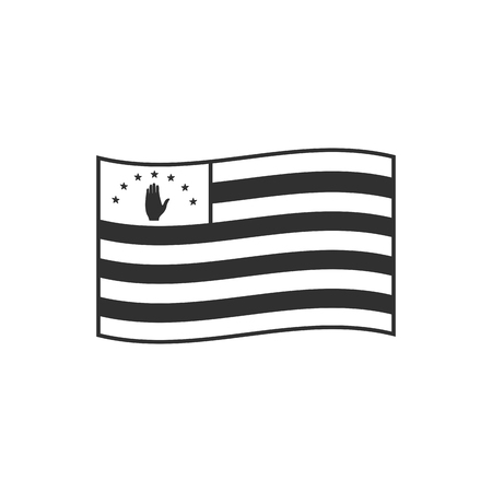 Abkhazia flag icon in black outline flat design. Independence day or National day holiday concept.のイラスト素材