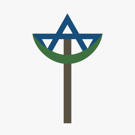 Combination of the three monotheistic religions symbols.のイラスト素材
