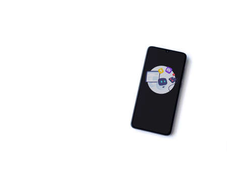 Lod, Israel - July 8, 2020: Mimo - Learning coding app launch screen with logo on the display of a...
