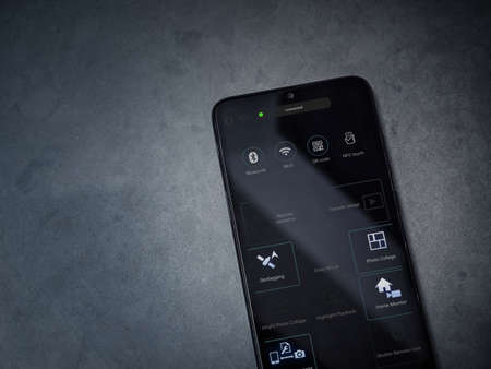 Lod, Israel - July 8, 2020: Panasonic Image App app launch screen with logo on the display of a...