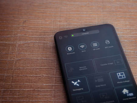Lod, Israel - July 8, 2020: Panasonic Image App app launch screen with logo on the display of a...