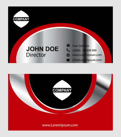Business card black and redのイラスト素材