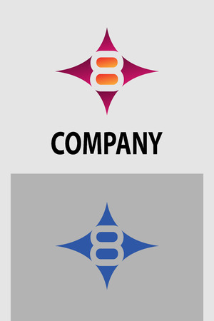 Number eight 8 logo icon template elementsのイラスト素材