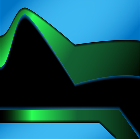 Blue brochure template vector origami paper flyer design with sample text layer overlap for A4 sizeのイラスト素材