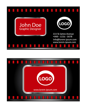 Red business card templatesのイラスト素材