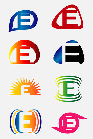 Abstract icons for letter E logoのイラスト素材