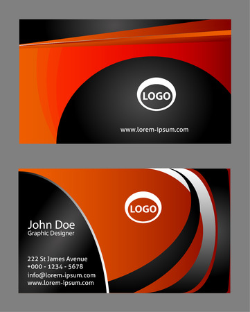 Business card black and orangeのイラスト素材