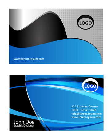 Blue business cardのイラスト素材