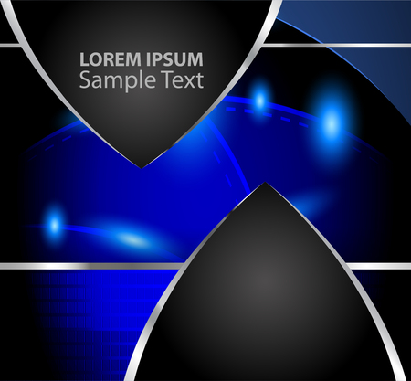 Blue background on white background vector overlap square dimension line for text and message designのイラスト素材
