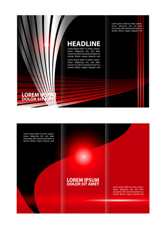 Tri fold brochure template Redのイラスト素材