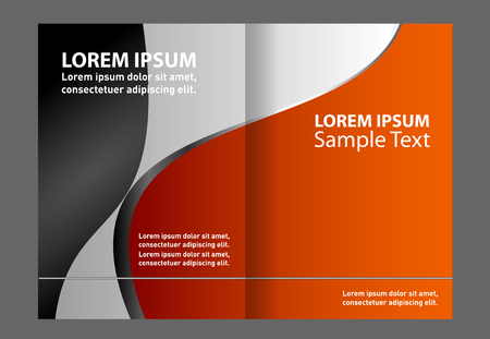 Bi-fold brochure empty vector template design printのイラスト素材