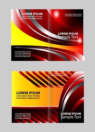 nice and beautiful bi fold flyers or brochures vector for business with creative designのイラスト素材