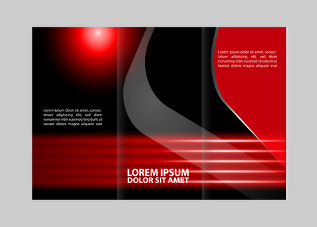 Trifold brochure template with blue design of polygons. Editable vector and light with places for photos. proportionally A4のイラスト素材