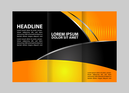 Tri-fold Brochure Business Theme Catalog Vector Concept Design and Templateのイラスト素材
