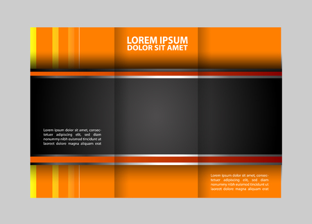 Tri-fold brochure empty vector template design print, booklet or flyer bright trifoldのイラスト素材