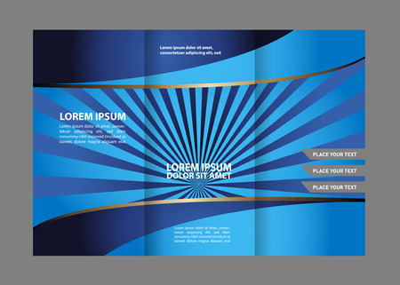 Brochure mock up design template for business, education, advertisement. Editable vector illustration booklet printable trifold.のイラスト素材