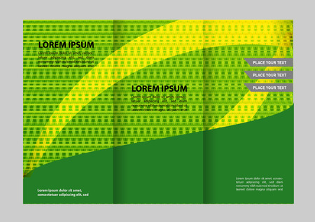 Modern tri-fold brochure green template for business advertisingのイラスト素材