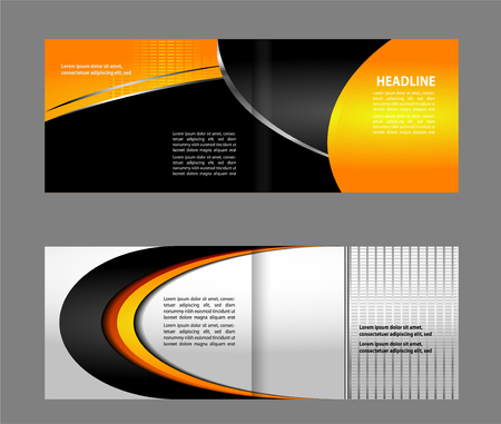 Abstract Vector brochure template design with blue and blackのイラスト素材