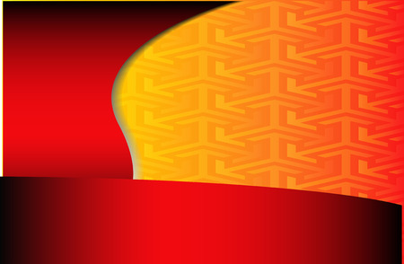 Red brochure template vector origami paper flyer design with sample text layer overlap for A4 sizeのイラスト素材