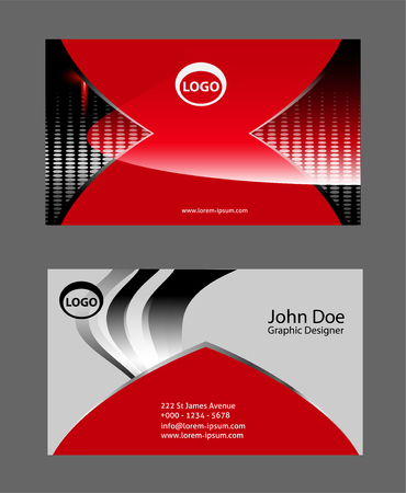 red business card designのイラスト素材