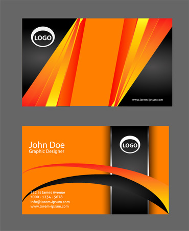 Orange business cardのイラスト素材