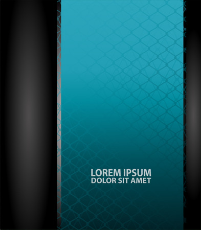 Blue brochure template vector origami paper flyer design with sample text layer overlap for A4 sizeのイラスト素材