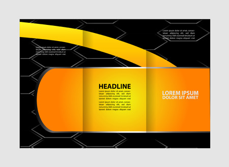Professional three fold business flyer template, corporate brochure or cover design, can be use for publishing, print and presentation.のイラスト素材