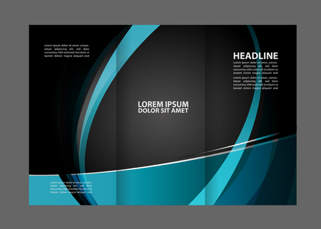 Tri fold brochure template businessのイラスト素材