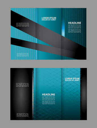 Tri fold brochure template businessのイラスト素材