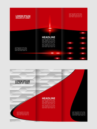 Tri fold brochure template businessのイラスト素材