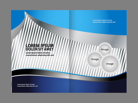 Wavy Abstract bi-fold Brochure Templateのイラスト素材