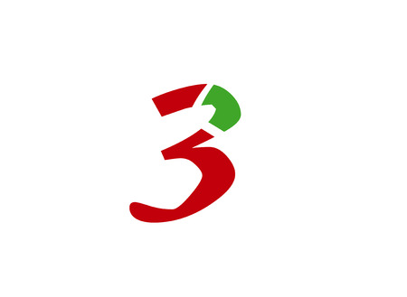 Number three 3 elements logo design template symbolのイラスト素材