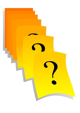 Question marks on yellow reminder stickers  のイラスト素材