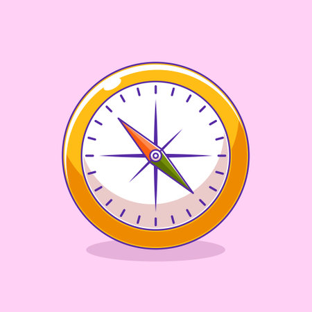 Cartoon style compass illustration designのイラスト素材