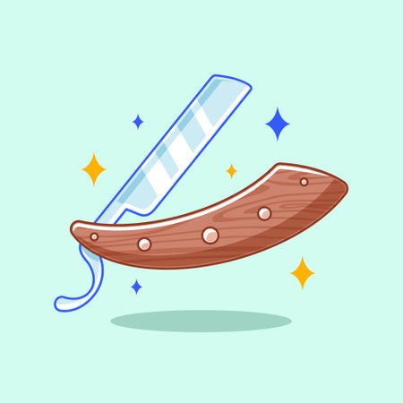 Barbershop razor cartoon-style designのイラスト素材