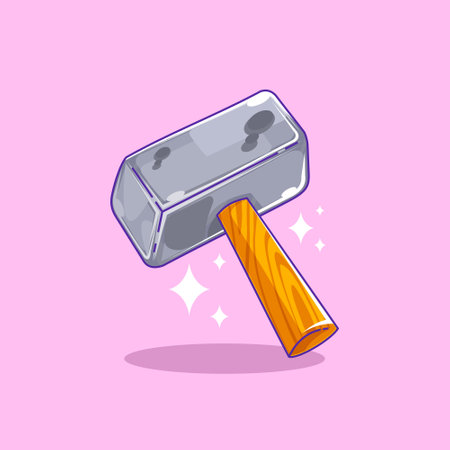 Cartoon style prehistoric stone age hammer designのイラスト素材