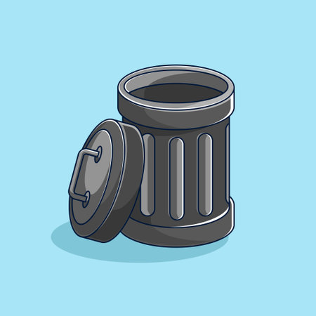 Cartoon style trash can designのイラスト素材